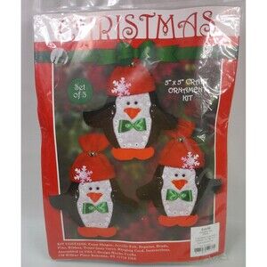 Hobby Lobby 2013 Craft Ornament Kit Penguins 6147 Set of 3 New